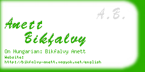 anett bikfalvy business card